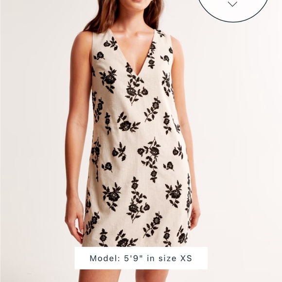 Abercrombie & Fitch Embroidered Linen-Blend Mini Dress (M) - Picture 2 of 3